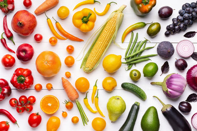 A selection of colourful fruit and vegetables